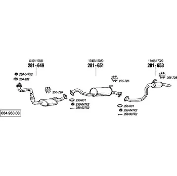Střední díl výfuku střední tlumič výfuku Bosal 281-651