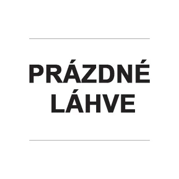 Značka Prázdné láhve, fólie, 62 × 148 mm