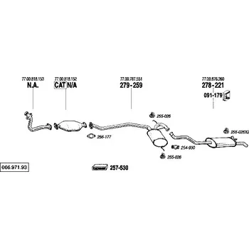Zadní díl výfuku zadní tlumič výfuku Polmostrow 278221P, náhrada za Bosal 278-221