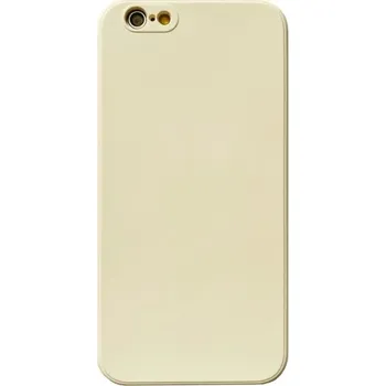Pouzdro na mobilní telefon Silikonový ochranný kryt s rovnými hranami pro iPhone 6 / 6S - béžový
