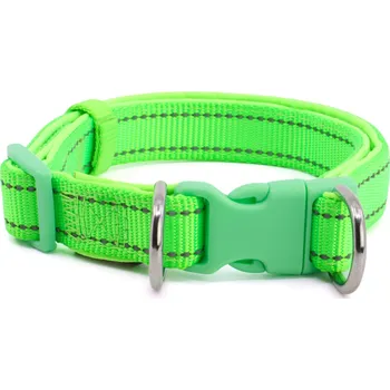 Obojek pro psa Vsepropejska Blanka obojek s podšívkou pro psa | 21 - 54 cm Barva: Zelená, Obvod krku: 26 - 43 cm, Šířka: 1,5 cm