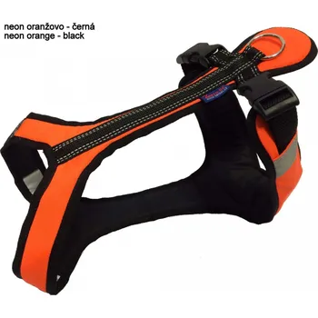 Postroj pro psa Zero DC Postroj SHORT neon oranžová - černá L