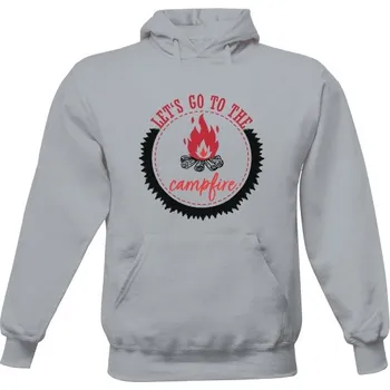 Pánská mikina Pánská mikina s kapucí s potiskem Let's go to the campfire pánské