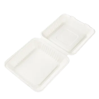 Jednorázové nádobí EcoPack Menu box z cukrové třtiny 235x227x50/80 mm 1-dílný bílý bal/50 ks