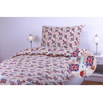 Povlečení JAN peří Ložní souprava bavlna - Anglie béžová - Ložní souprava bavlna - Anglie béžová - souprava povlečení 70x90 + 140x200