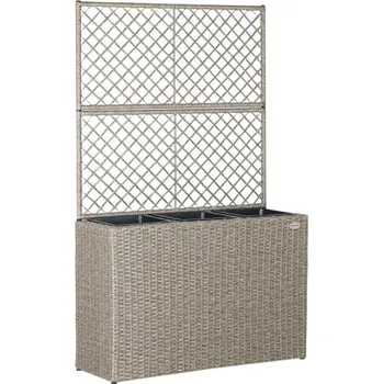 Držák na květináč a truhlík Beno Ratanový květináč s oporou 3 v 1 béžová