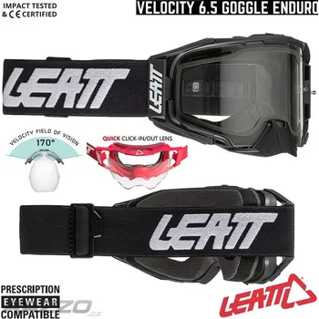 Motocyklové brýle MX brýle LEATT Velocity 6.5 Enduro Graphene 2025