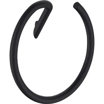 Držák na ručník Deante Silia příslušenství, nástěnný kulatý držák na ručníky, černá matná, ADI_N611