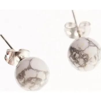 Náušnice Howlit bílý náušnice kuličky ø 8 mm
