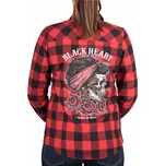 košile dámská BLACK HEART - PIN UP SKULL - RED