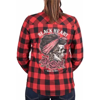 Dámská košile košile dámská BLACK HEART - PIN UP SKULL - RED