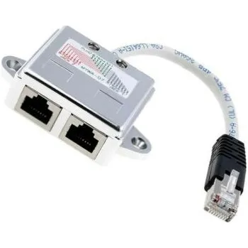 Elektrická zásuvka ASSMANN Rozbočovač RJ45 zásuvka x2,RJ45 vidlice Kat:5 stíněný