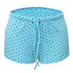 Dámské bavlněné spací šortečky se šňůrkou v pase Barva: Tyrkysová, Velikost: M