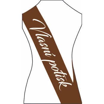 Party dekorace ON-DESIGN Šerpa VLASTNÍ POTISK Barva: čokoládová, Barva potisku: bílá, Fonty písma: Blacksword