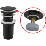 ALCA A392BLACK Výpust umyvadlová CLICK/CLACK 5/4"" celokovová s přepadem, černá-mat
