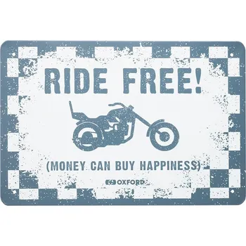 Plechová cedule Plechová cedule ride free, oxford (bílá/černá, rozměr 30 x 20 cm)