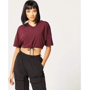 Podprsenka SQUATWOLF Dámské tričko Code Crop V Neck Red XL červená