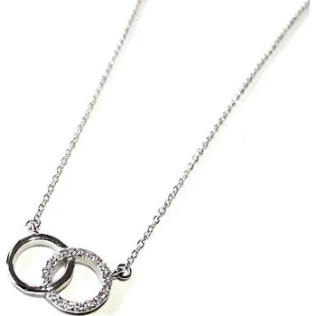 Náhrdelník Stříbrný náhrdelník Kola se zirkony 2,35g Rhodium Stříbro 925/1000