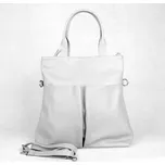 Velká šedá kožená shopper kabelka Borse in Pelle no. 711, formát A4