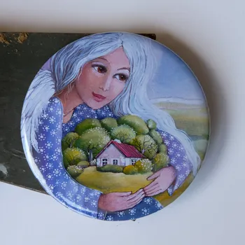 Dekorativní magnet Andělka co chrání domov - velký magnet 75 mm