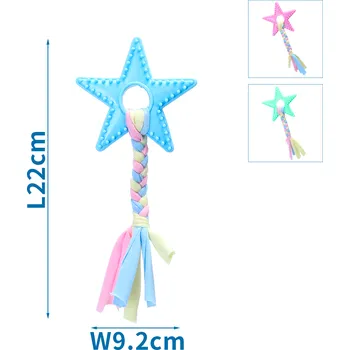 Hračka pro psa Gumová hračka pro psy s bavlněným lanem 9x22cm - hvězda