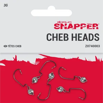 Rybářský háček Čeburaška Korum Snapper Cheb Heads #1 10g 3ks