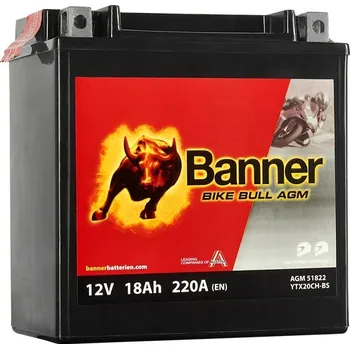 Motobaterie BANNER 51822 Bike Bull YTX20CH-BS 12V 18Ah 220A motobaterie