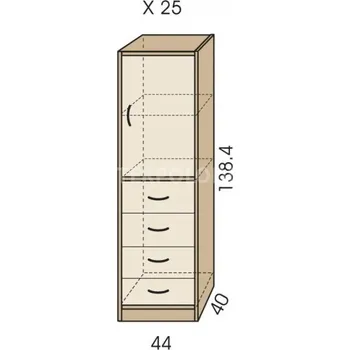 regál Regál se zásuvkami JIM 5 X 25