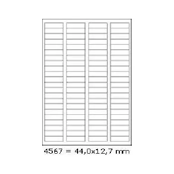 Samolepící etiketa Samolepicí etikety 44 x 12,7 mm, 88 etiket, A4, 100 listů