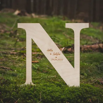 Svatební dekorace Dřevěná iniciála na podpisy