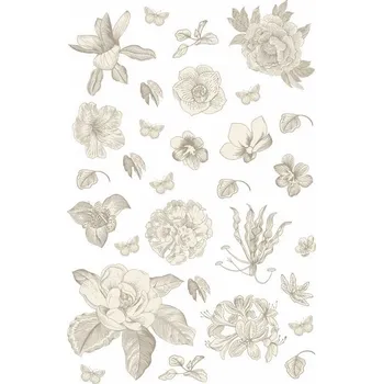 Samolepící dekorace Samolepící dekorace na zeď grafika, květy SM3453 / Samolepka na zeď Old Graphics Florals AG Design (42,5 x 65 cm)