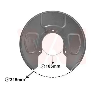 Brzdový kotouč Ochranný plech proti rozstřikování, brzdový kotouč VAN WEZEL 5878374