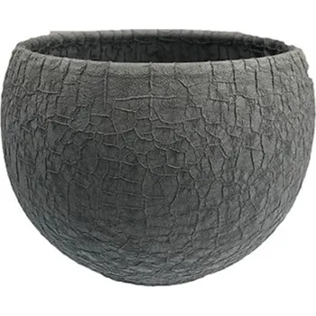 Obal na květináč Piskáček Praha Obal keramický Luna lizard, šedý, pr.12 cm