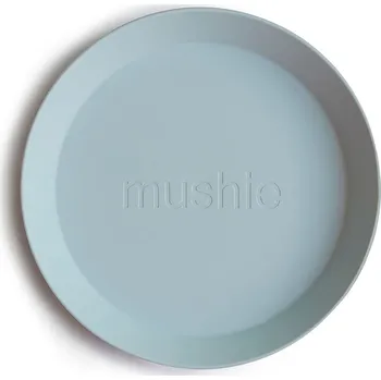 dětská jídelní sada Mushie – Kulatý talíř 2ks – Powder Blue DPC8010