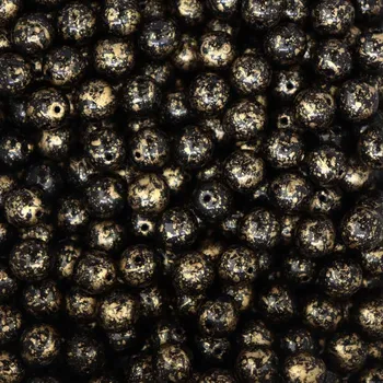 Dětské navlékací korálky Pro Háčkování Korálek skleněný lesklý se zlatou 8 mm 23980/45711