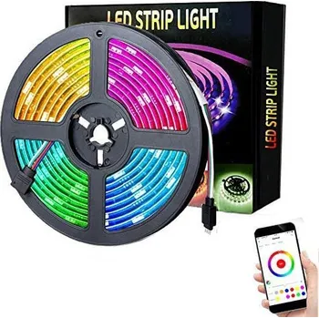 Elektronická součástka RGB LED Pás 5m Sada s Adaptérem a Ovladačem IP65 - vodotěsný