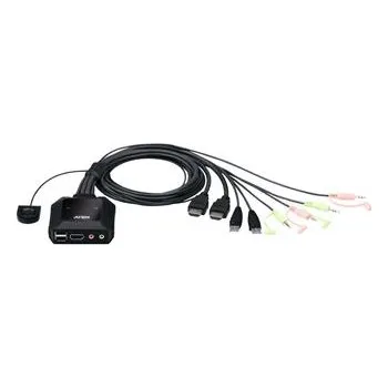 KVM přepínač ATEN 2-Port USB 4K HDMI Cable KVM Switch with Remote Port Selector