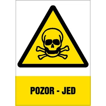 Značení Značka Pozor – Jed, samolepicí fólie, 210 × 297 mm