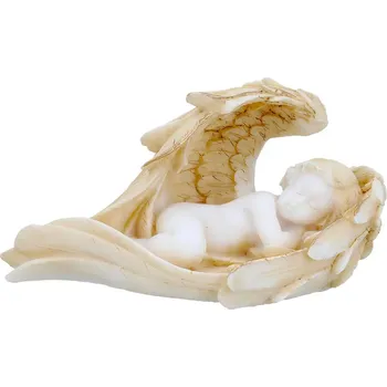 Figurka Carmani Alabasterská figurka anděla spícího ve svých křídlech - 6 cm