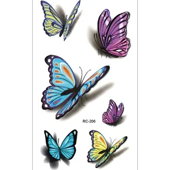 Odstranitelné tetování Tetování dětské motýli 6 x 10,5 cm barevné