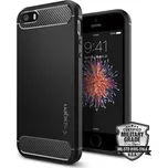 Kryt SPIGEN Rugged Armor pro Apple iPhone 5 / 5S / SE - gumový - černý