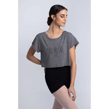 Dívčí tričko Intermezzo,Baletní tričko 6575, tmavě šedá 92-104