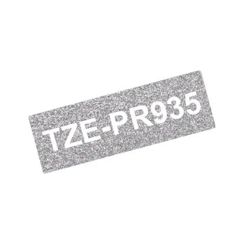 Pásek do tiskárny Originální kazeta s páskou Brother TZe-PR935 - bílý tisk na stříbrné, šířka 12 mm