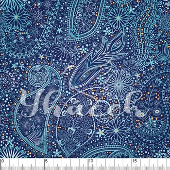 Zakázkový tisk, softshell, kočárkovina... Abstrakce modrá Látky k tisku: Microfirba