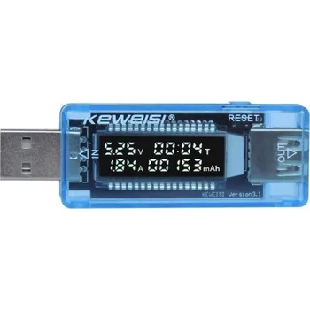 USB TESTER KAPACITY, PROUDU A NAPĚTÍ 4-20V/0-3A DC