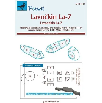 Plastikový model Peewit 1/144 Canopy mask Lavochkin La-7 (MARK I)