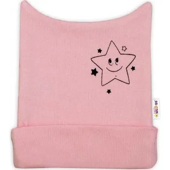 Dupačky Novorozenecká čepička Baby Nellys, Baby Little Star - růžová, vel. 56, 56 (1-2m)