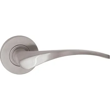 Dveřní kování Twin Rozetová klika LEKO ERA / Matná nerez Rozeta na obyčejný klíč /BB/