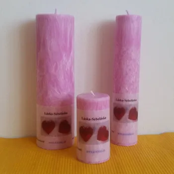 Svíčka Láska - sebeláska, Druh b) Válec - průměr 4,7 cm, výška 22cm