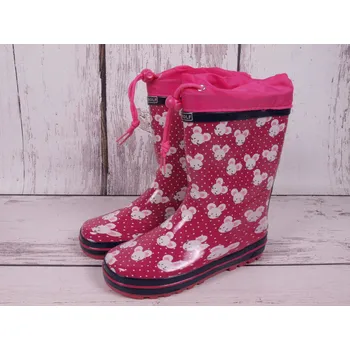 Dívčí holínky Holínky gumáčky Wolf tm. růžové s myškami velikost: 33